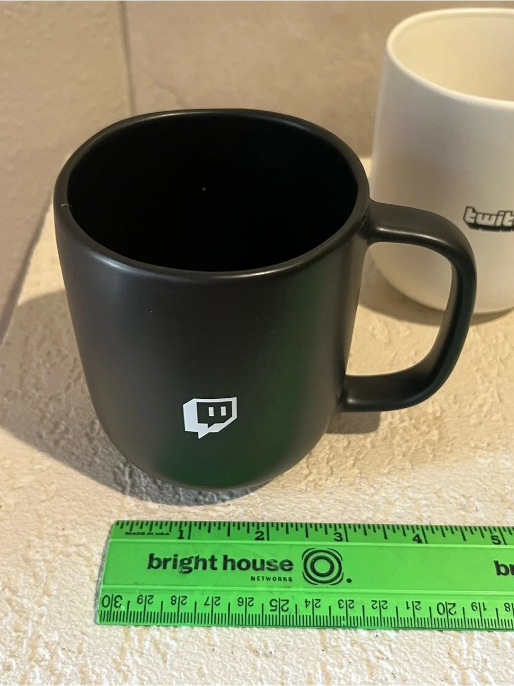 2 NWOT Twitch gaming ceramic black white coffee mug cup